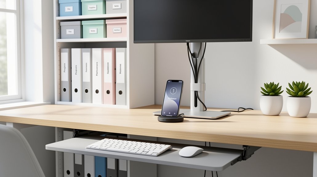 desk shelves for ergonomic organization