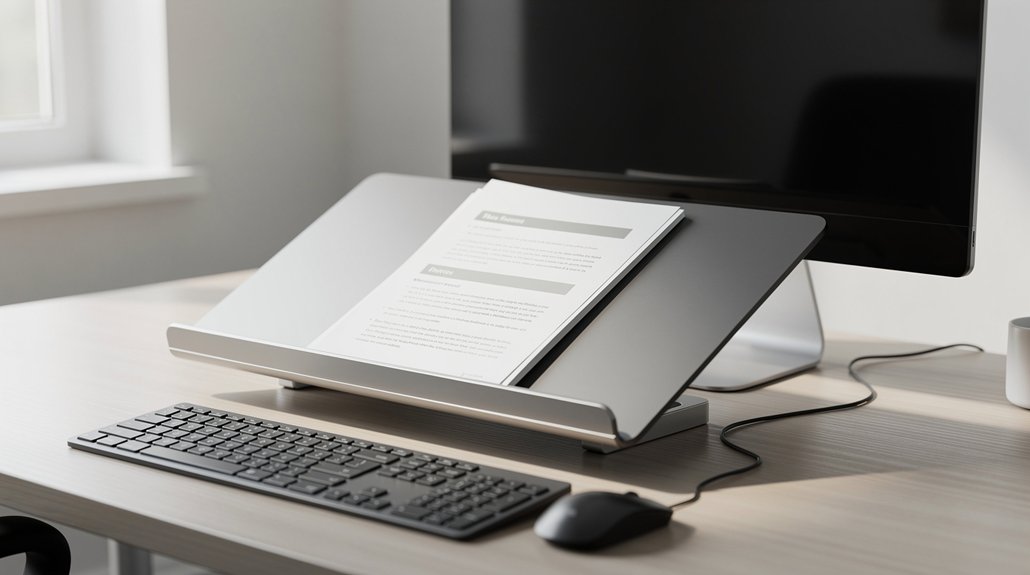 inline document holder reduces neck rotation