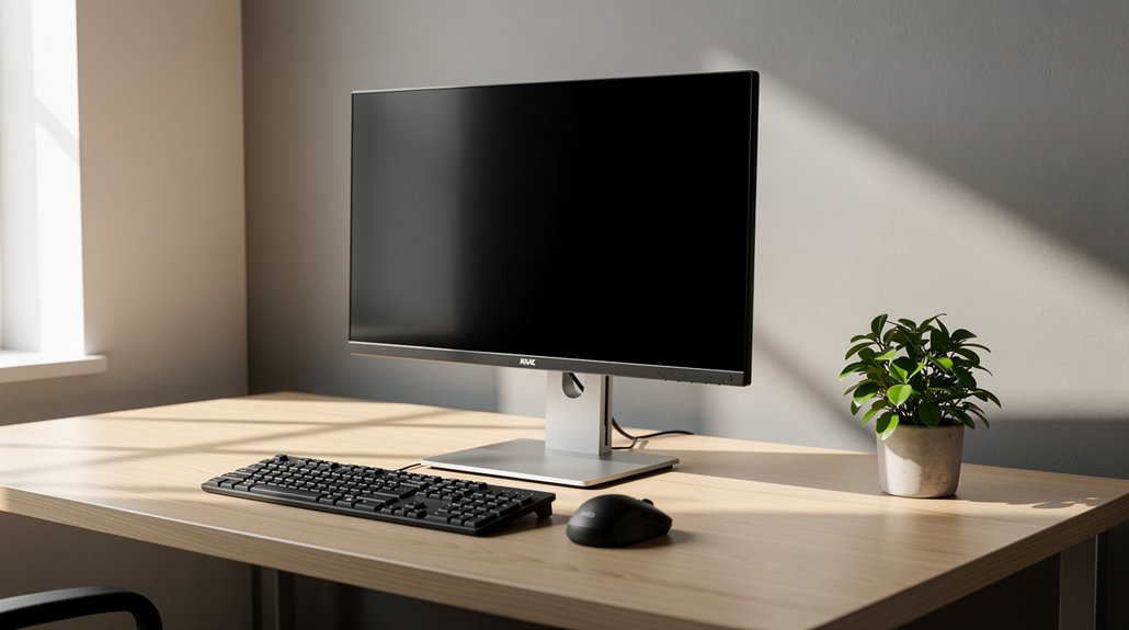 monitor height aligns to eye level