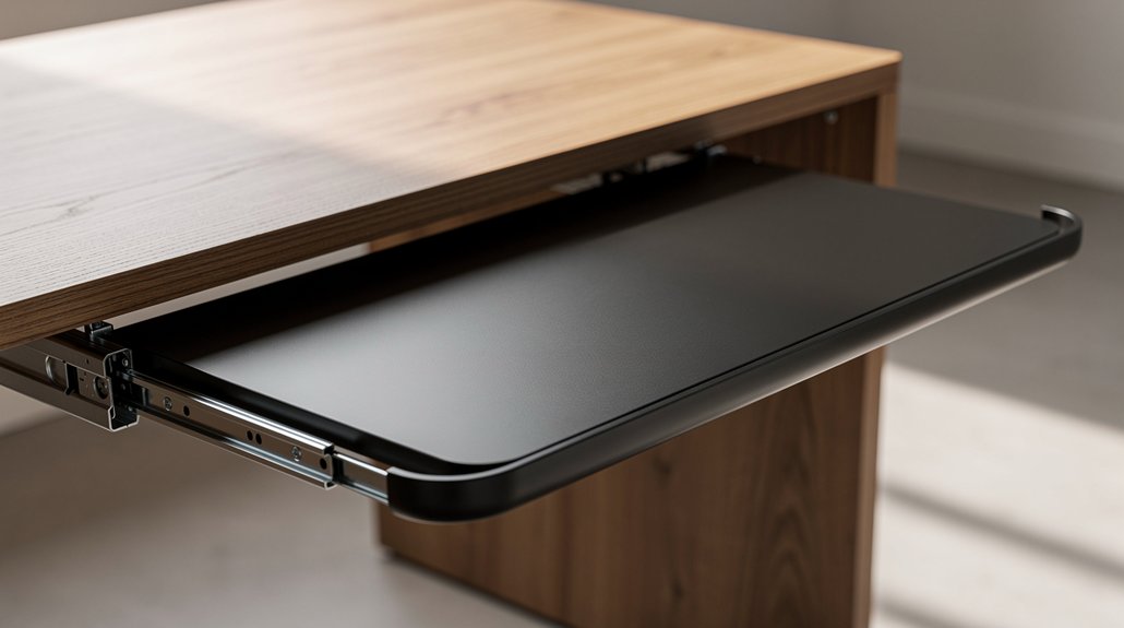 negative tilt keyboard tray for neutral wrists