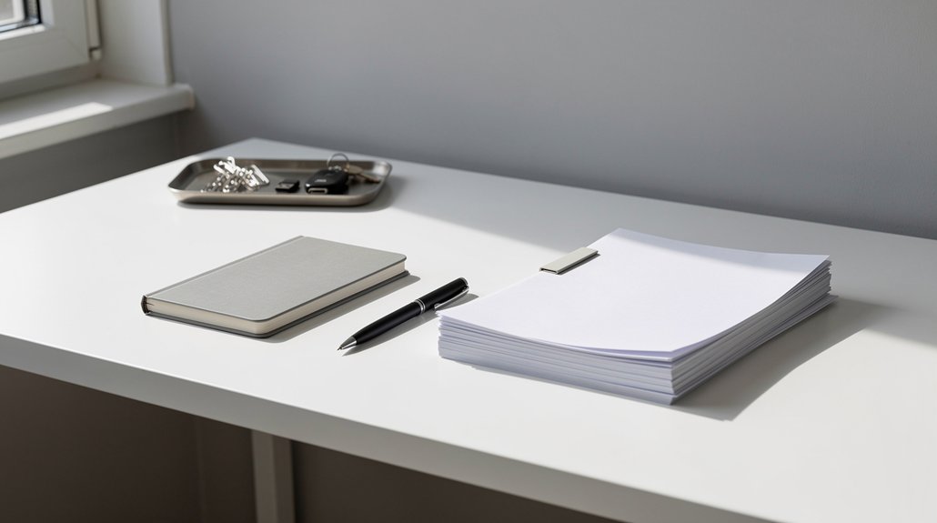 one touch rule for desk organization