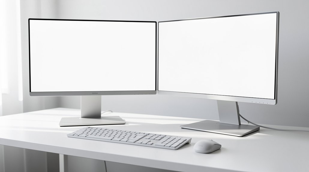 primary monitor centered secondary angled inward