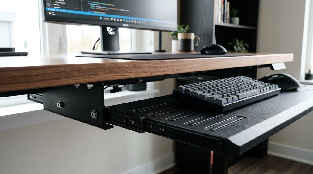 adjustable under desk keyboard installation