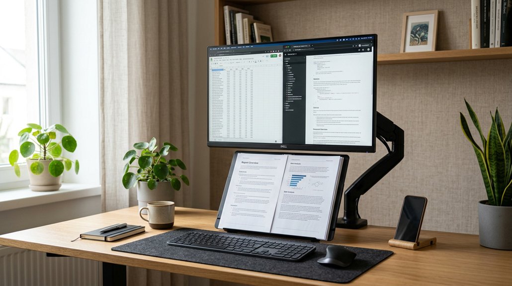 align document holder ergonomically