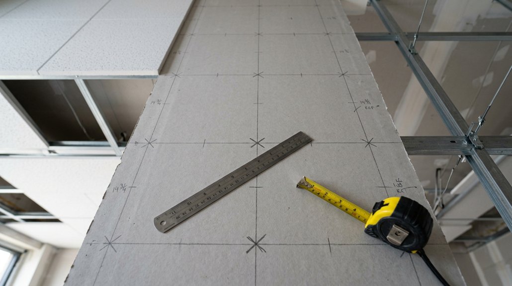 ceiling layout measurement planning