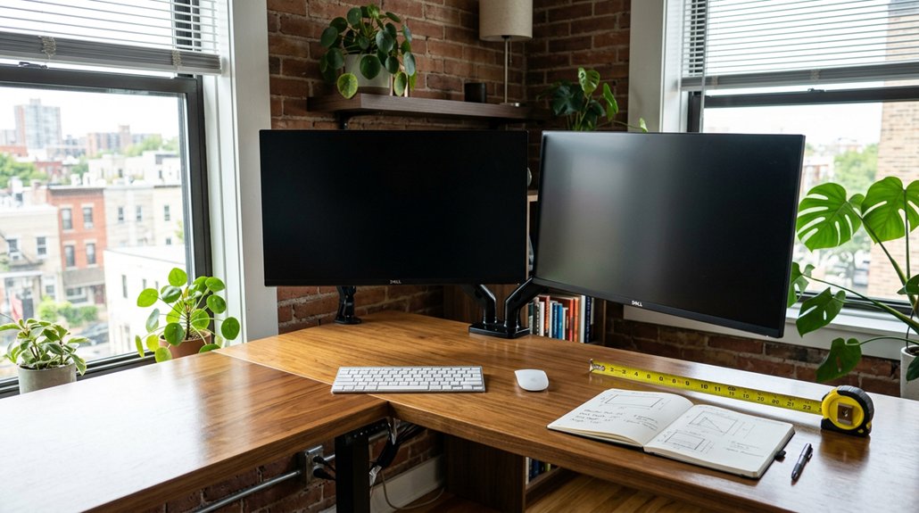 corner l shaped dual monitor