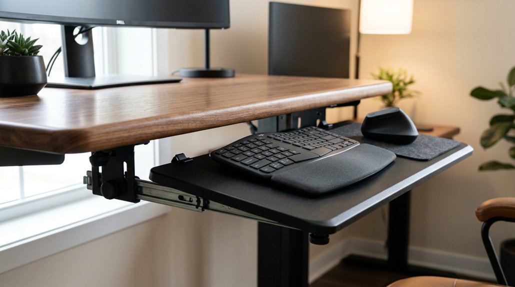 correct keyboard tray positioning