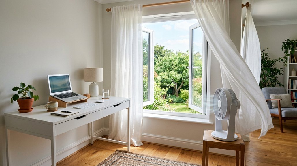 desk placement for ventilation