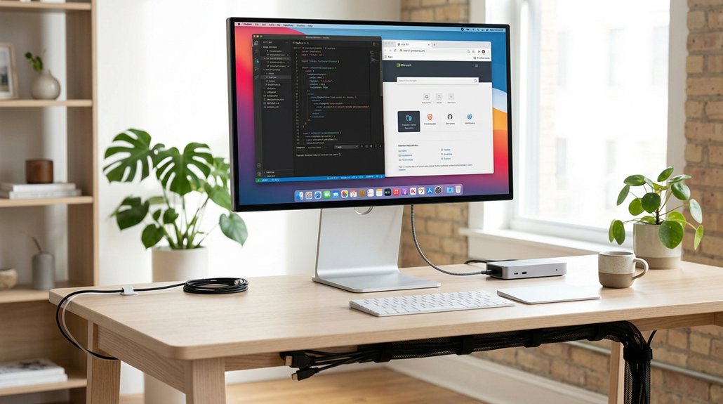 efficient adjustable desk cable management