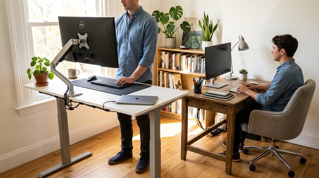 efficient adjustable standing desk