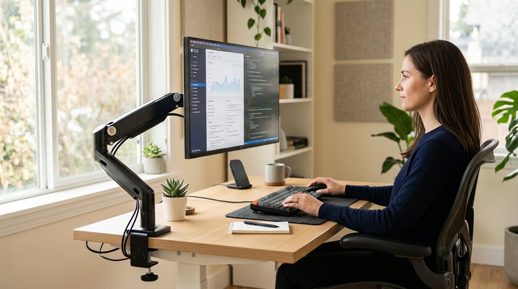 ergonomic adjustable monitor positioning
