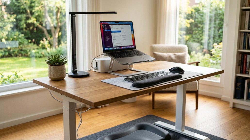 ergonomic adjustable standing desk accessories