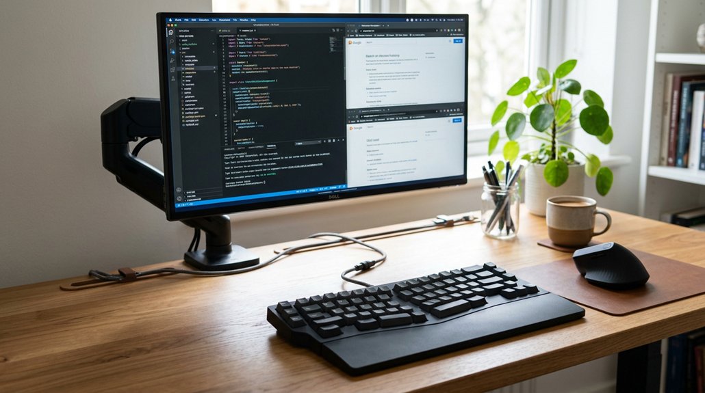 ergonomic desk and keyboard placement