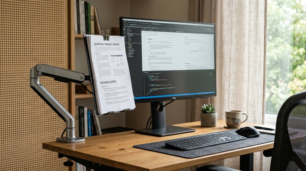 ergonomic desk document alignment