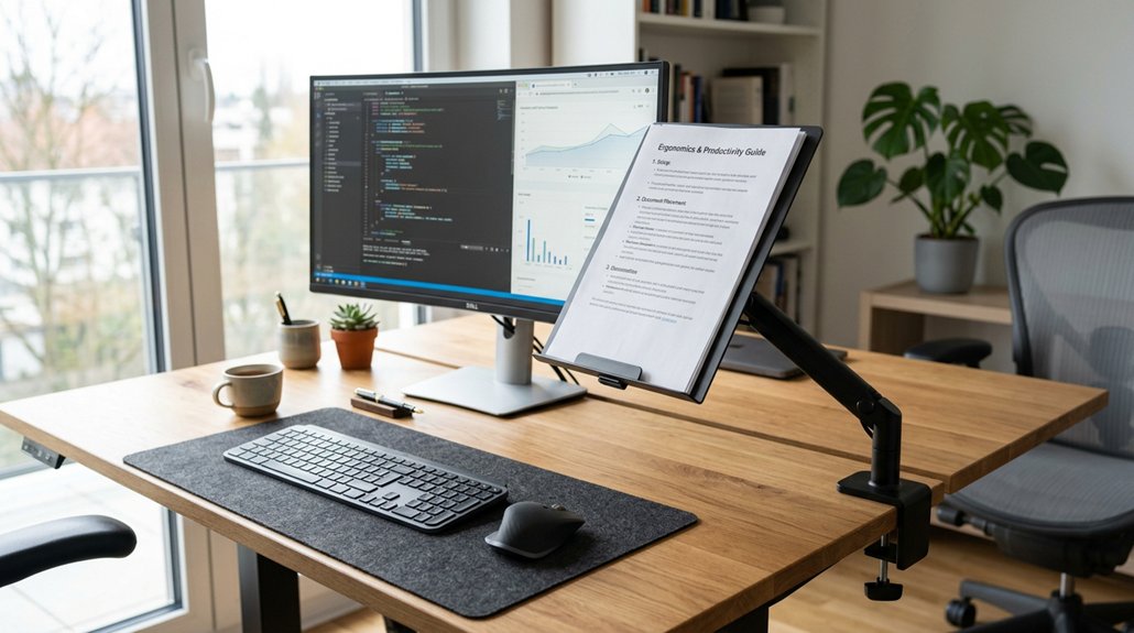 ergonomic document holder placement