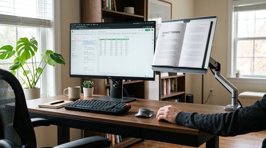 ergonomic document holder positioning