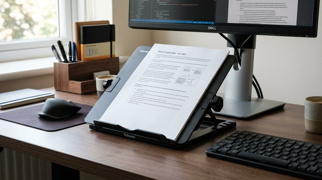ergonomic document holder setup