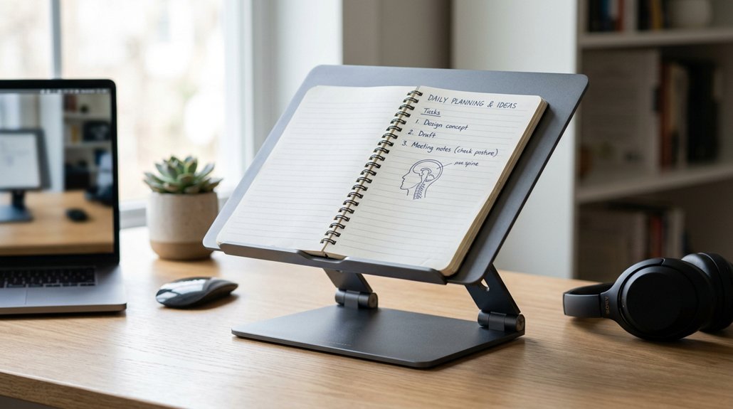 ergonomic document stand positioning