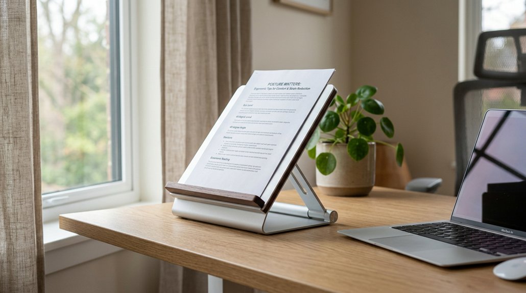 ergonomic document stand positioning