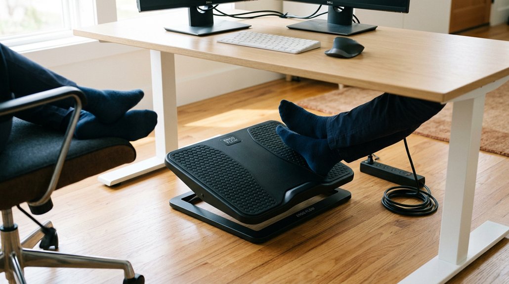 ergonomic footrest enhances circulation