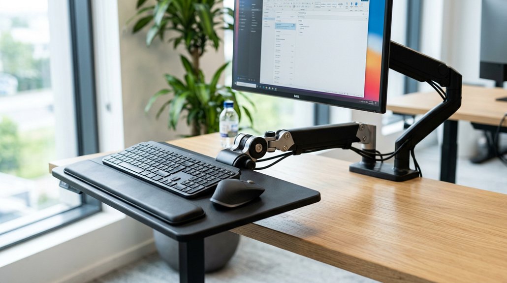 ergonomic keyboard tray alignment