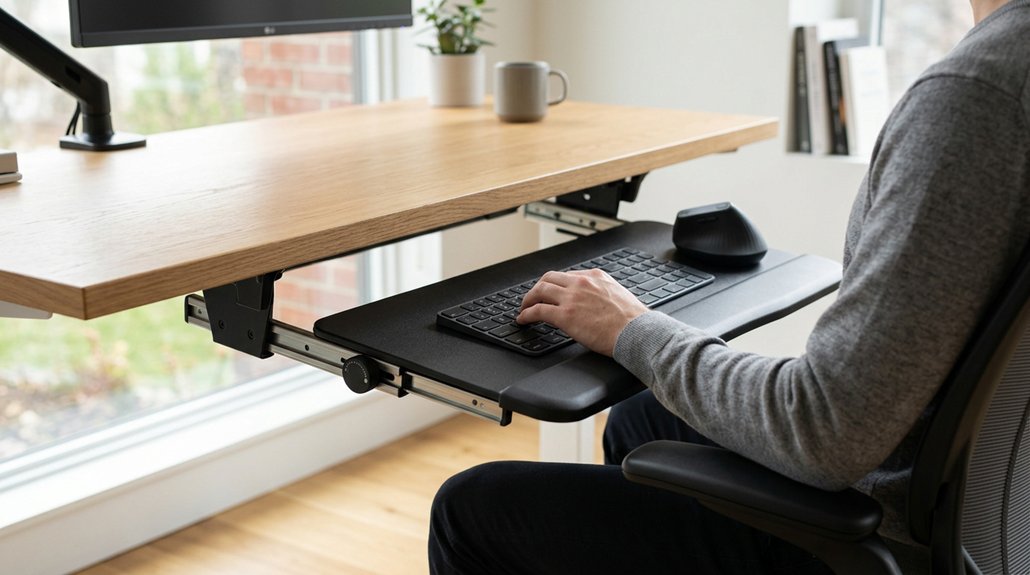 ergonomic keyboard tray positioning