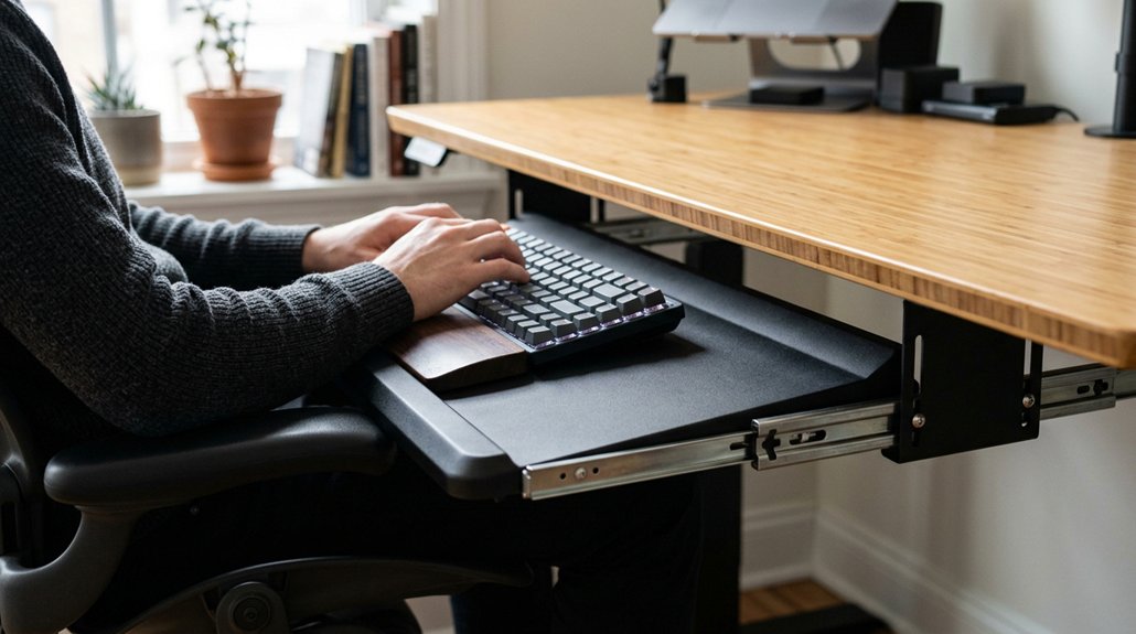 ergonomic keyboard tray setup
