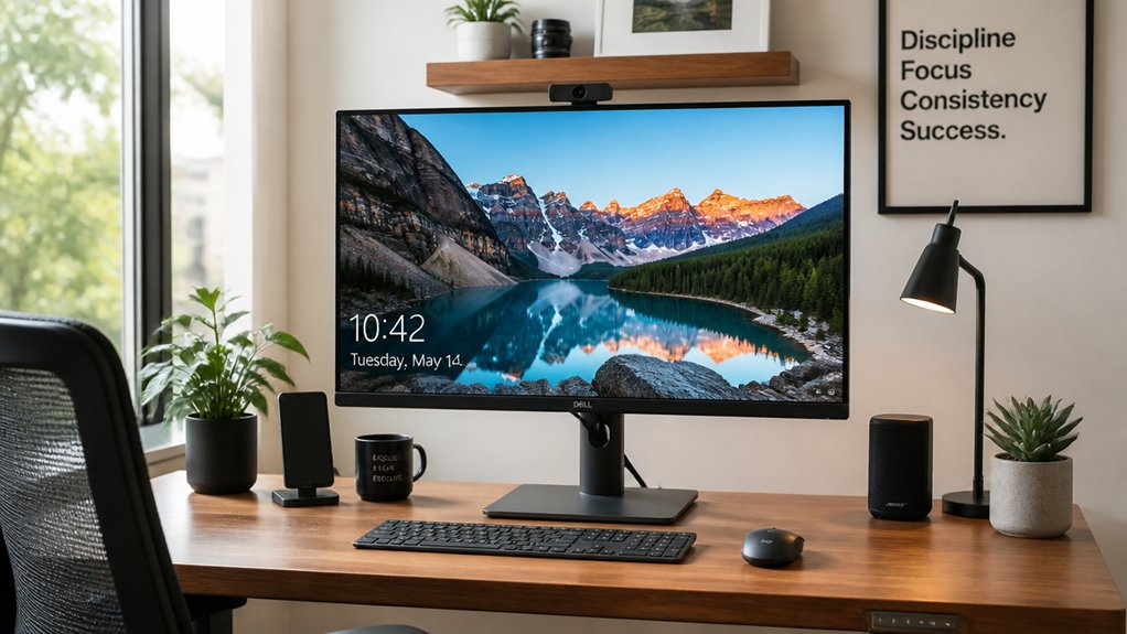 ergonomic monitor height setup