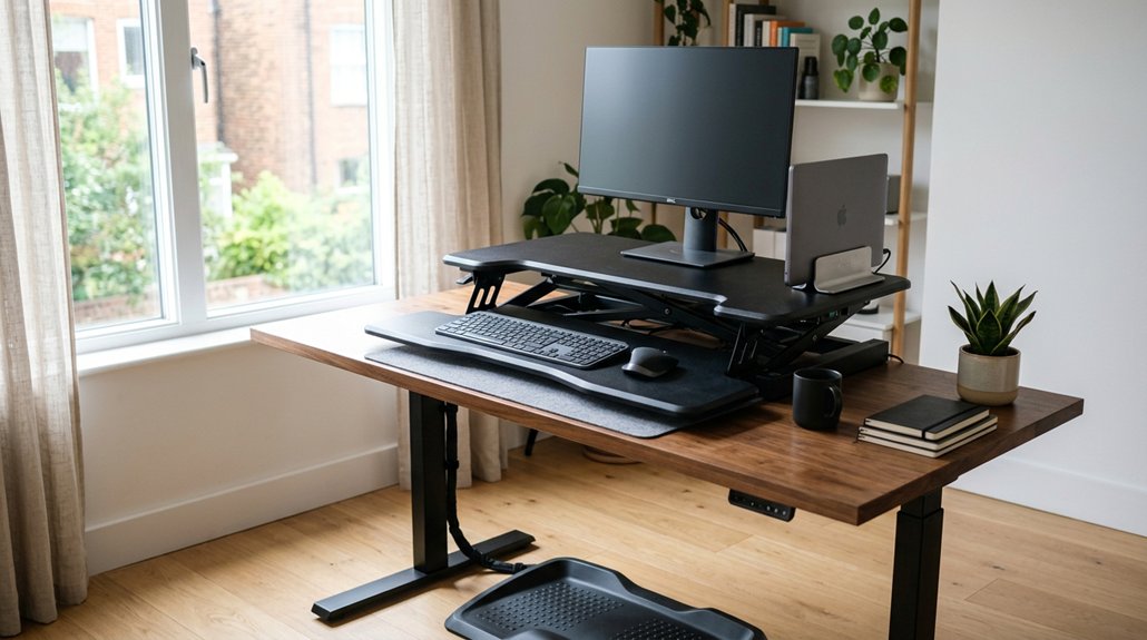 ergonomic standing desk setup