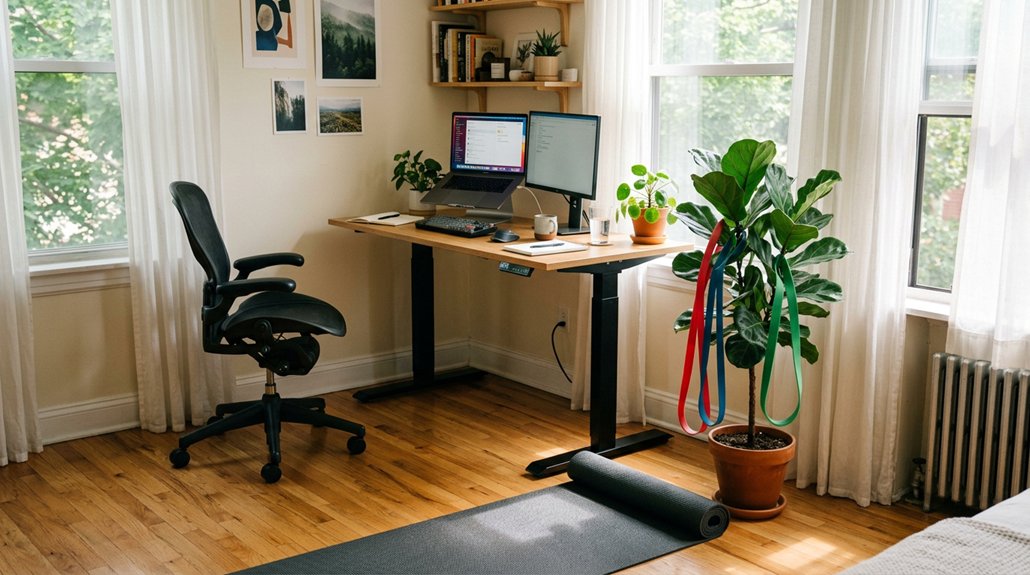 ergonomic workspace encourages movement