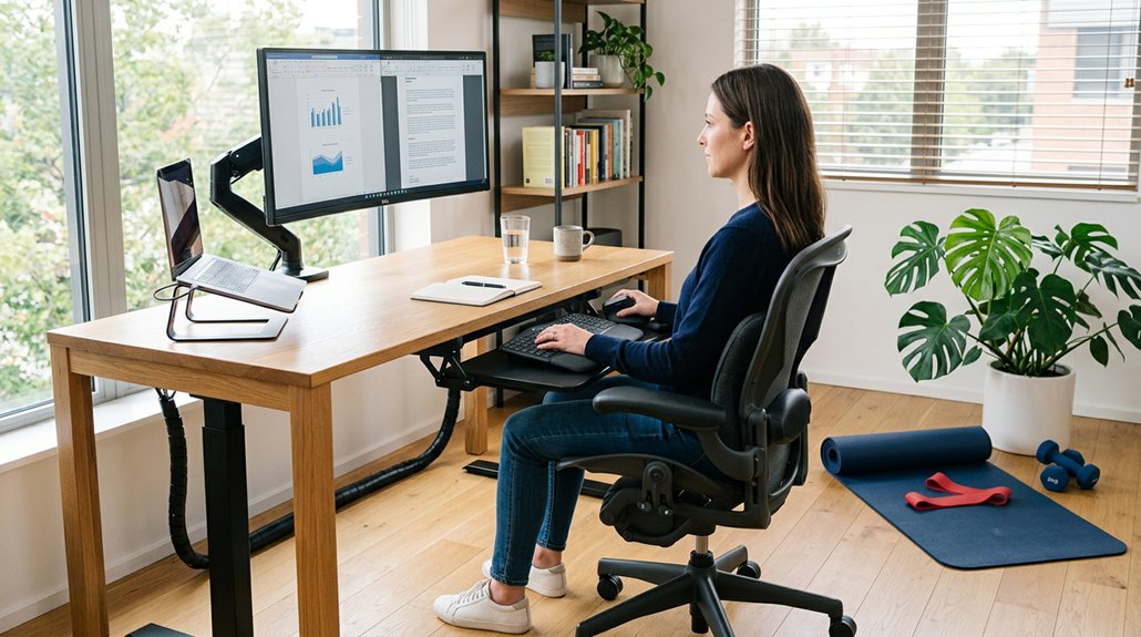 ergonomic workspace posture setup