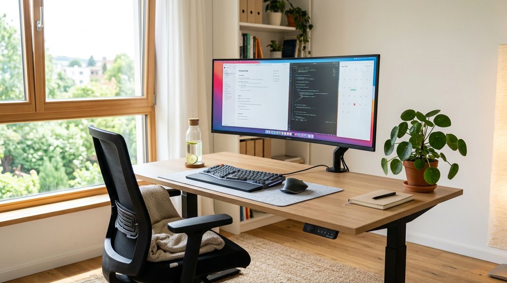 ergonomic workspace prevents strain
