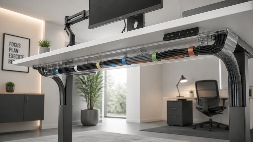 flexible adjustable workstation cable management
