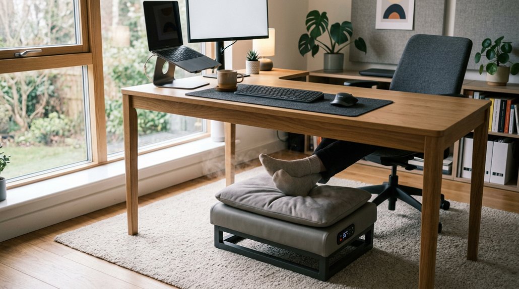 heated ergonomic adjustable footrest