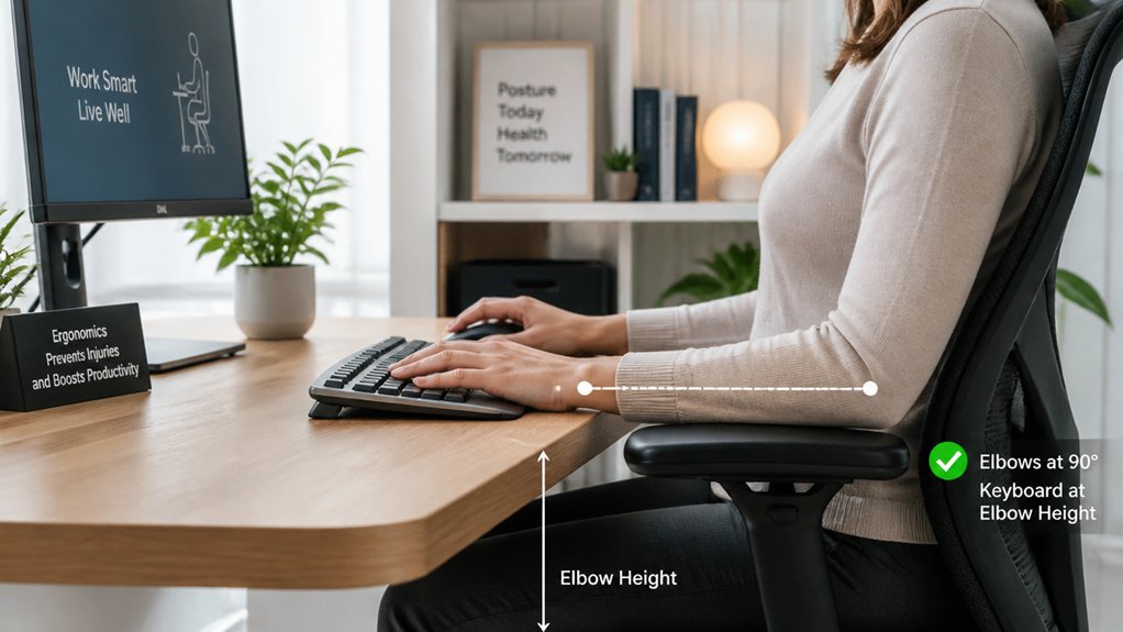 keyboard and mouse elbow height