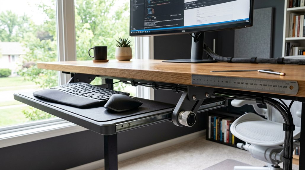 keyboard tray desk measurements