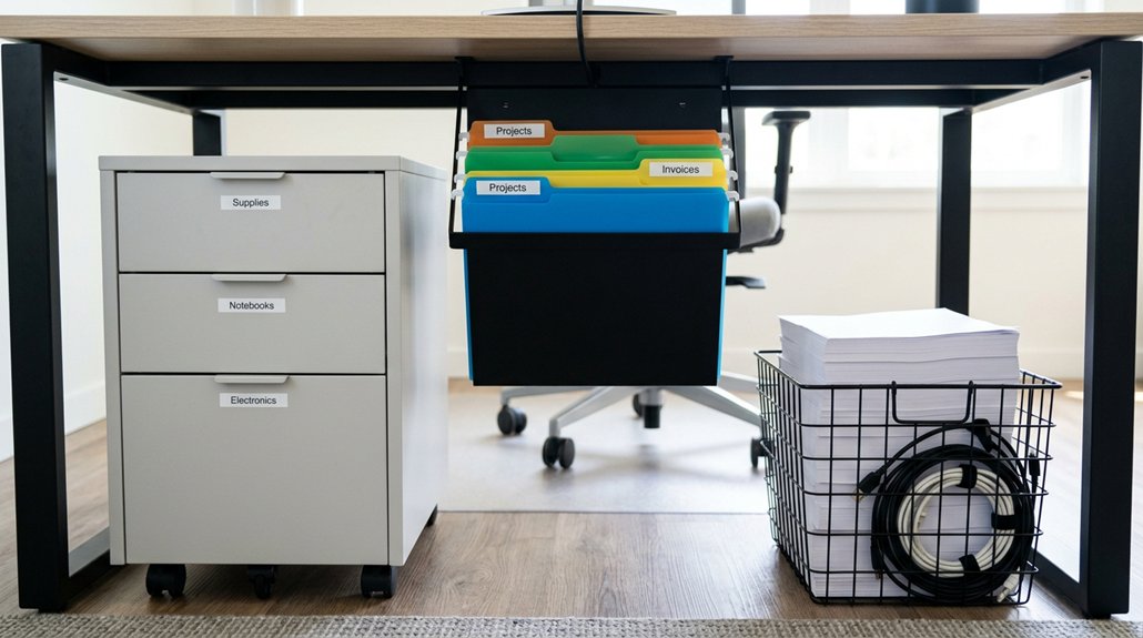 maximizing under desk storage