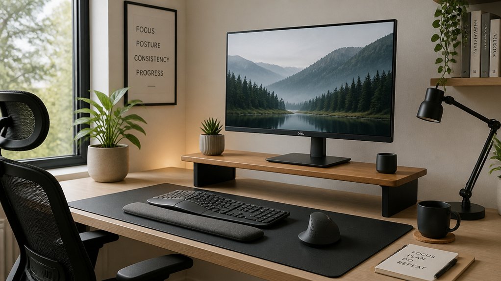 monitor height ensures posture