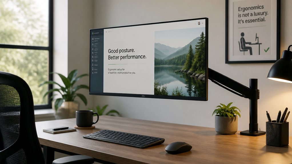 monitor height reduces strain