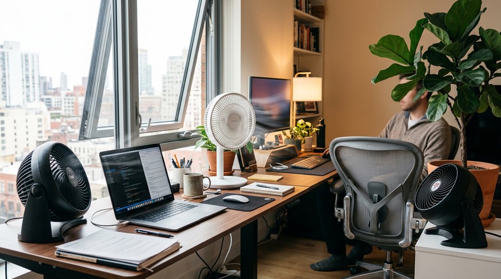 multiple fans create cross ventilation