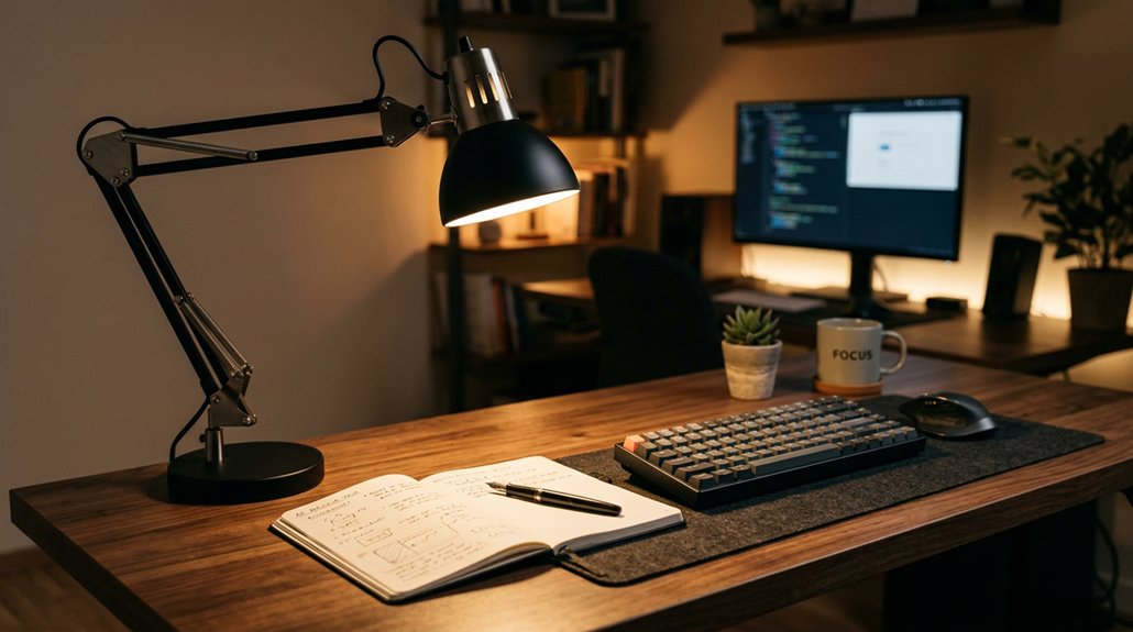 optimal adjustable task lamp placement