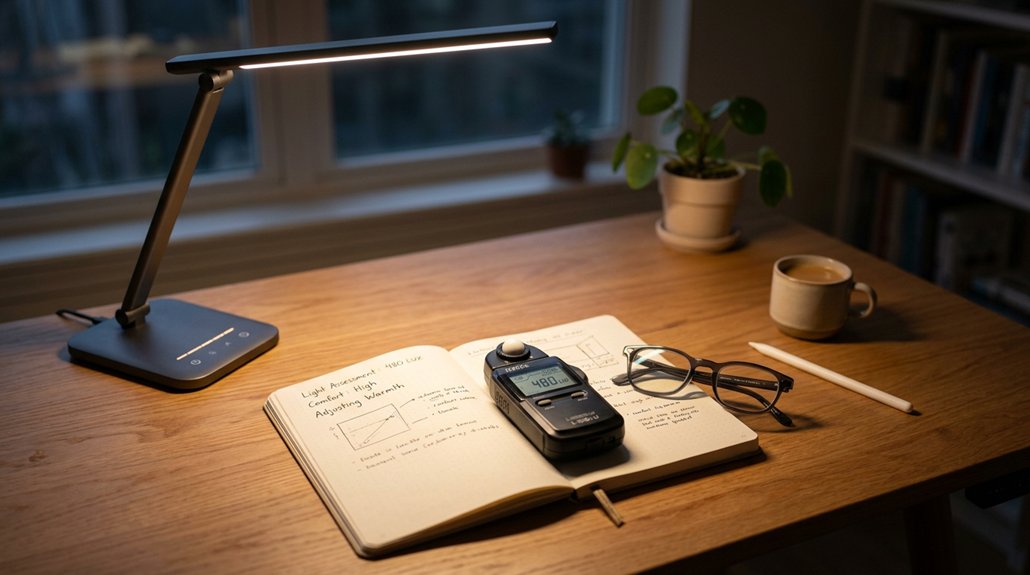 optimal desk lighting adjustment