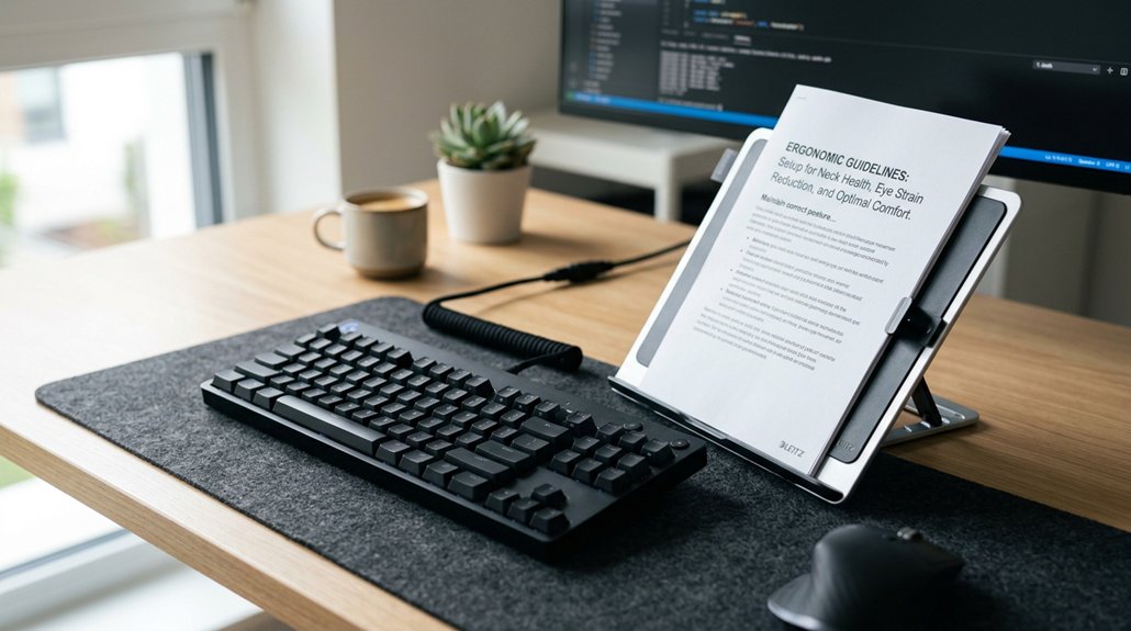 optimal document holder angle