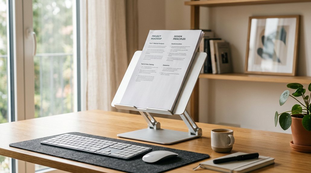 optimal document stand angle