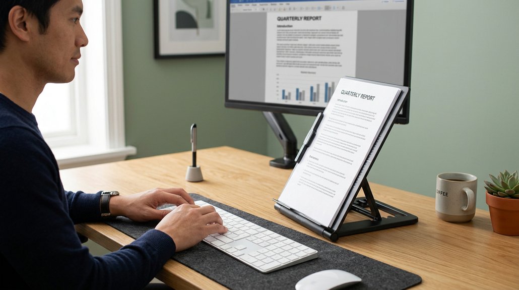 optimal ergonomic document placement