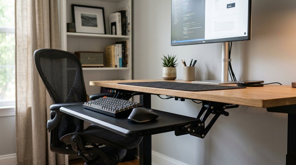 optimal keyboard tray placement