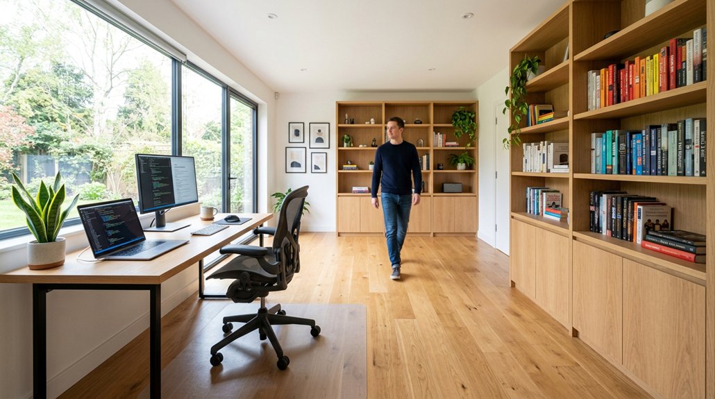 optimized office walkway spacing