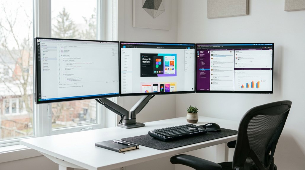 optimizing triple monitor positioning