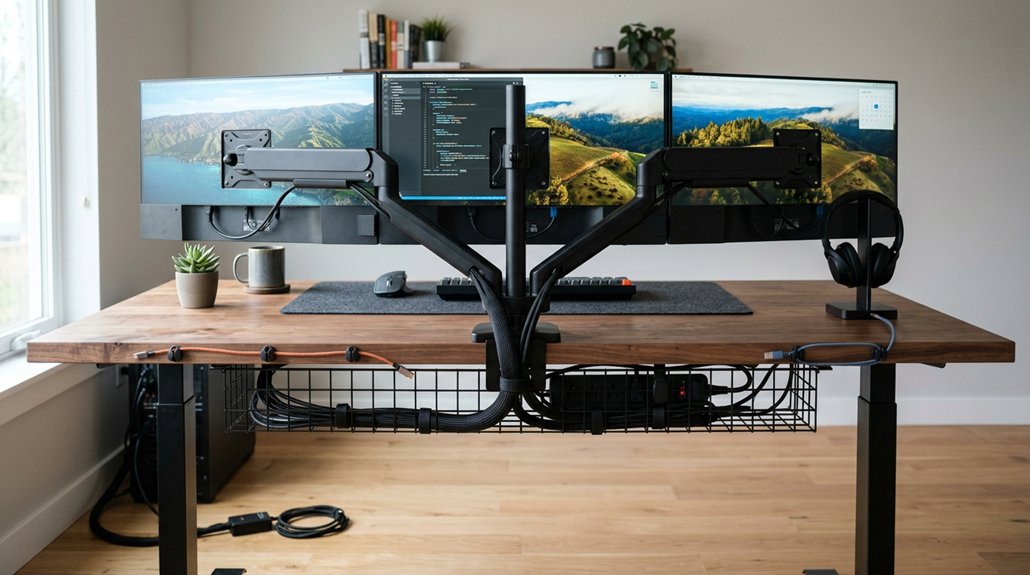 organize cables for screens