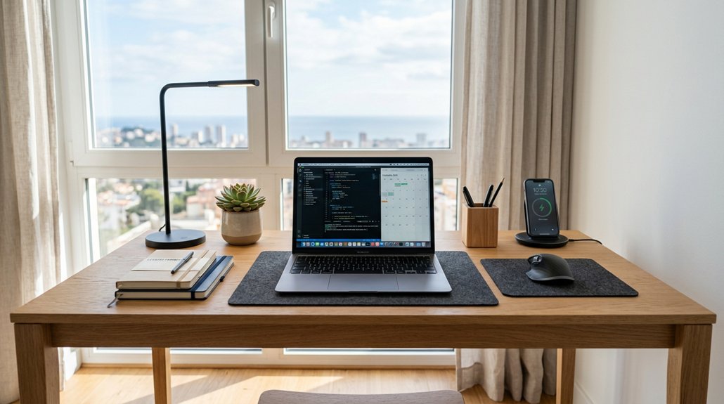 organized clutter free workspace setup